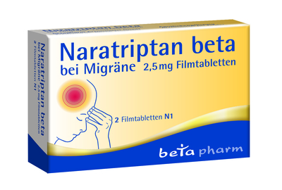 betapharm Arzneimittel GmbH NARATRIPTAN beta bei Migräne 2,5 mg Filmtabletten 2 St 16006134