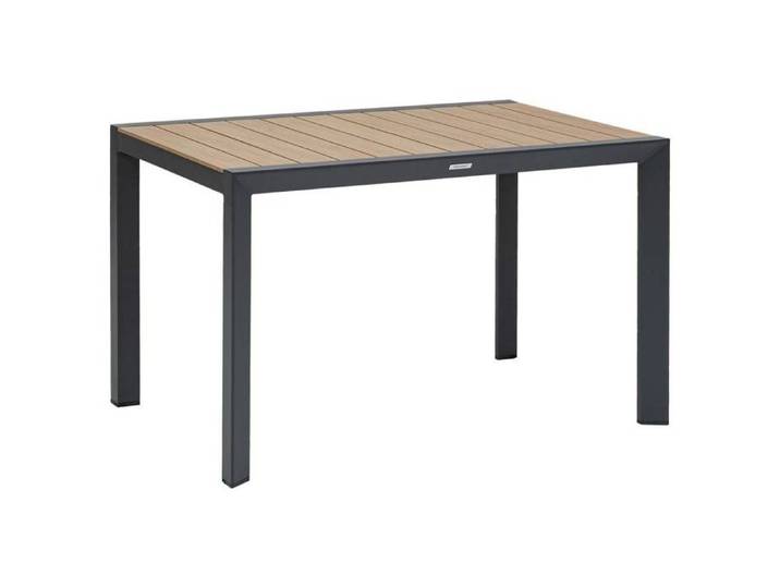 Table de jardin  Évasion  effet bois honey & graphite 4 places lates en aluminium - Hespéride
