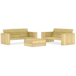vidaXL 3-tlg. Garten-Lounge-Set Kiefernholz Imprägniert