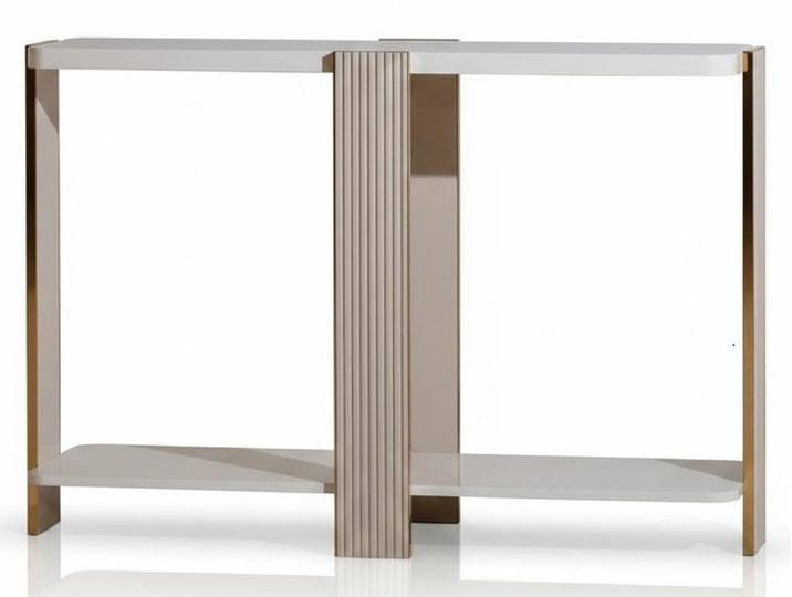 JVmoebel Konsolentisch Beigefarbene Konsole Kommode Holztisch Holzkonsole für das Wohnzimmer, Made in Europa