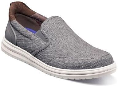 Nunn Bush Brew City Canvas EZ Hands Free Moc Toe Slip On - Mens 11 Grey Slip On W