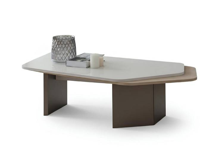 JVmoebel Couchtisch Couchtisch Moderner Stil Hellbraune Farbe Holzoberfläche Holzbeine Neu, Made in Europa