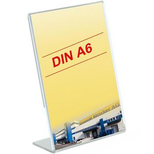 Showdown-Displays Tischaufsteller A6, aus Acryl, L-Form, einseitig
