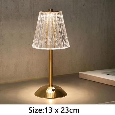 Uplifted Finds Nordic Crystal Rechargeable Golden LED Lamp Touch Dimmable Table Light a
