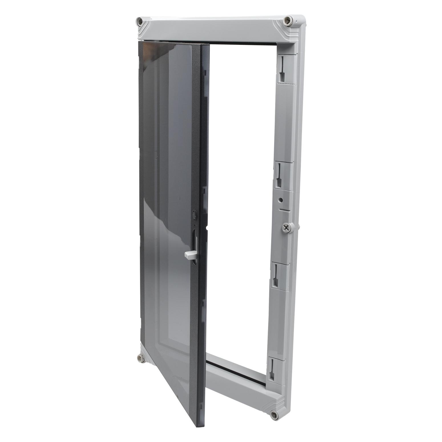 Ensto Wandschrank Cubo P Scharnierdeckel vorne offen ohne DIN-Abdeckung rauchfarben für Cubo C und P (Gehäuse) (6418677173004)