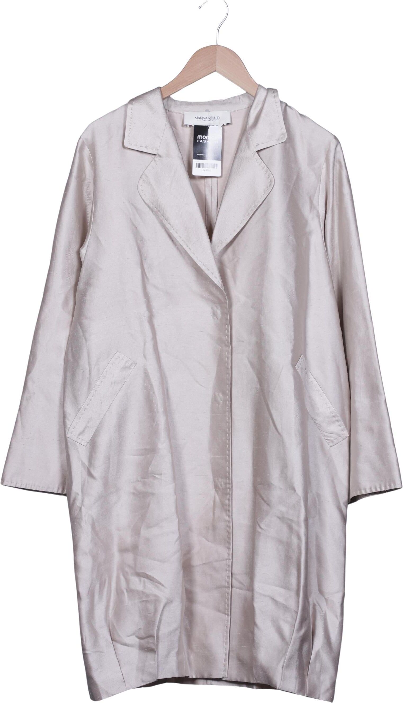 Marina Rinaldi Damen Mantel, Beige, Gr. S, Baumwolle / Seide - Second Hand
