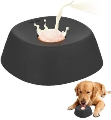 Multisell Products Hub Spherical Dog Licking Bowl, Slow Feeder Non slip, Dog Liquid Lick Bowl Pet For Fun Feeding black