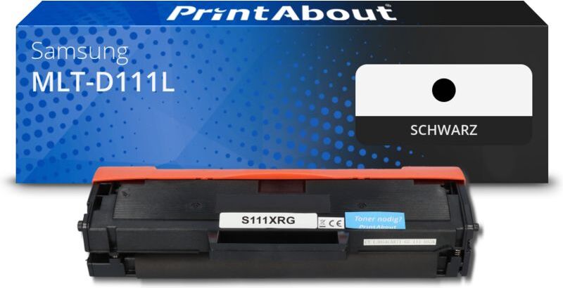 PrintAbout Toner kompatibel mit Samsung MLT-D111L (SU799A) - Schwarz - Hohe Kapazität