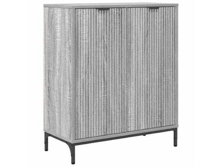 Roanoer Sideboard Graues Sonoma 69,5x33x82 cm Kommode mit 2 Türen Schlankes Anrichte-Möbel für Schlafzimmer und Flur, bietet strukturierten Platz dank Metallfüßen und Kippschutz.