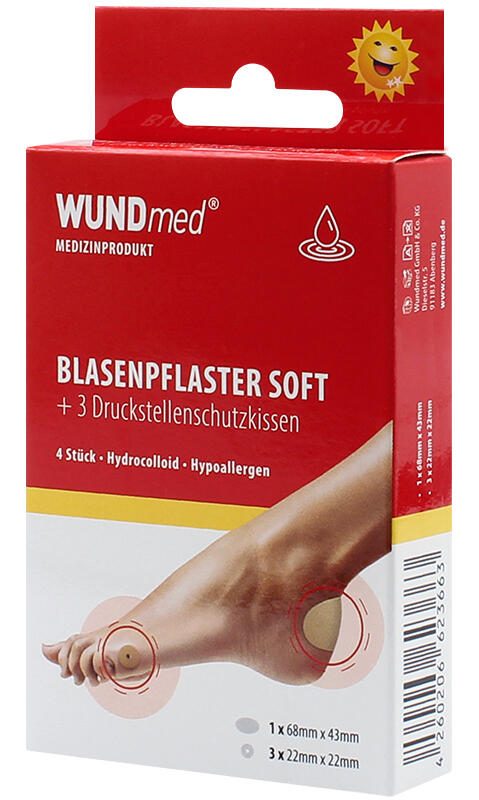 WUNDmed® Blasenpflaster SOFT & Druckstellenkissen transparent 4 St. 02-124