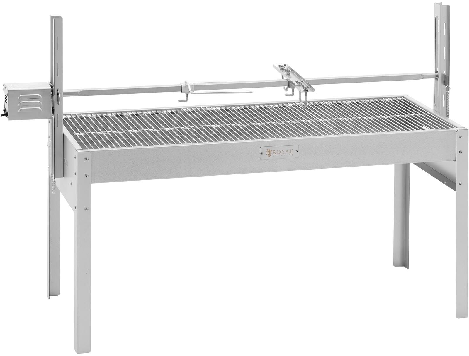 Royal Catering Roasting Spit - with motor - stainless steel - 40 kg - grill spit length: 127 cm RCSG-70P