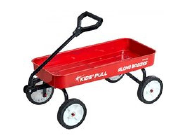 VEVOR Chariot à Tirer Enfants 101 cm Chariot Tout-terrain Tout-petits Métal, Charge 80 kg, pour Cadeau d'Anniversaire Enfants, Jardinage, Plage, Camping, Aventures en Plein Air, avec Poignée, Rouge