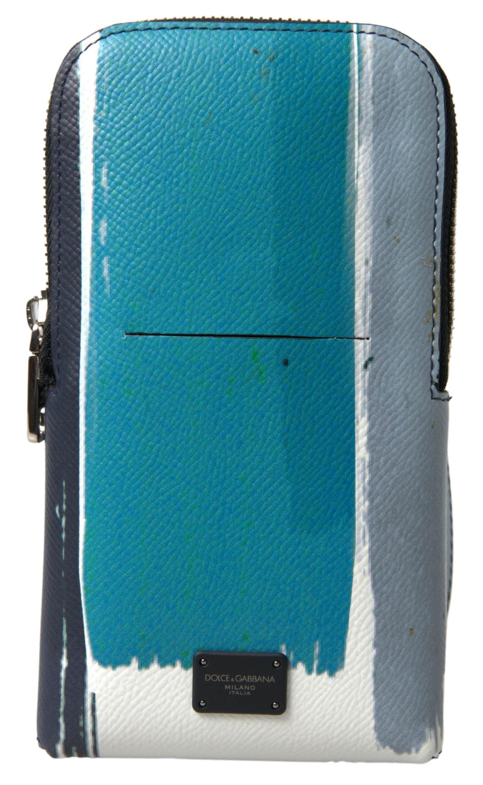 Dolce & Gabbana Blauwe Leren Crossbody Sling Telefoon Tas Unisex