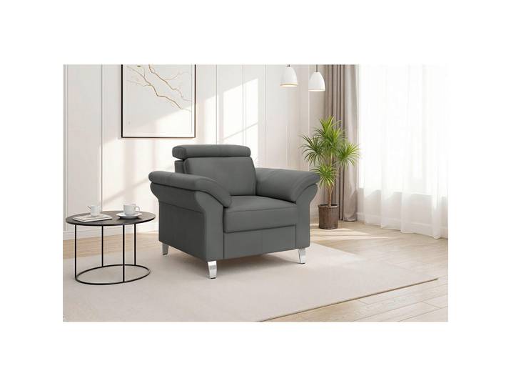 Sit & More Sessel Arngast E, Anthrazit, Metall, Echtleder, Nappaleder, 101x84x93 cm, gepolsterte Armlehnen, Wohnzimmer, Sessel, Sonstige Sessel