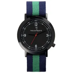 THREAD ETIQUETTE - SPORT - black / navy & teal nato timepiece / 43 MM
