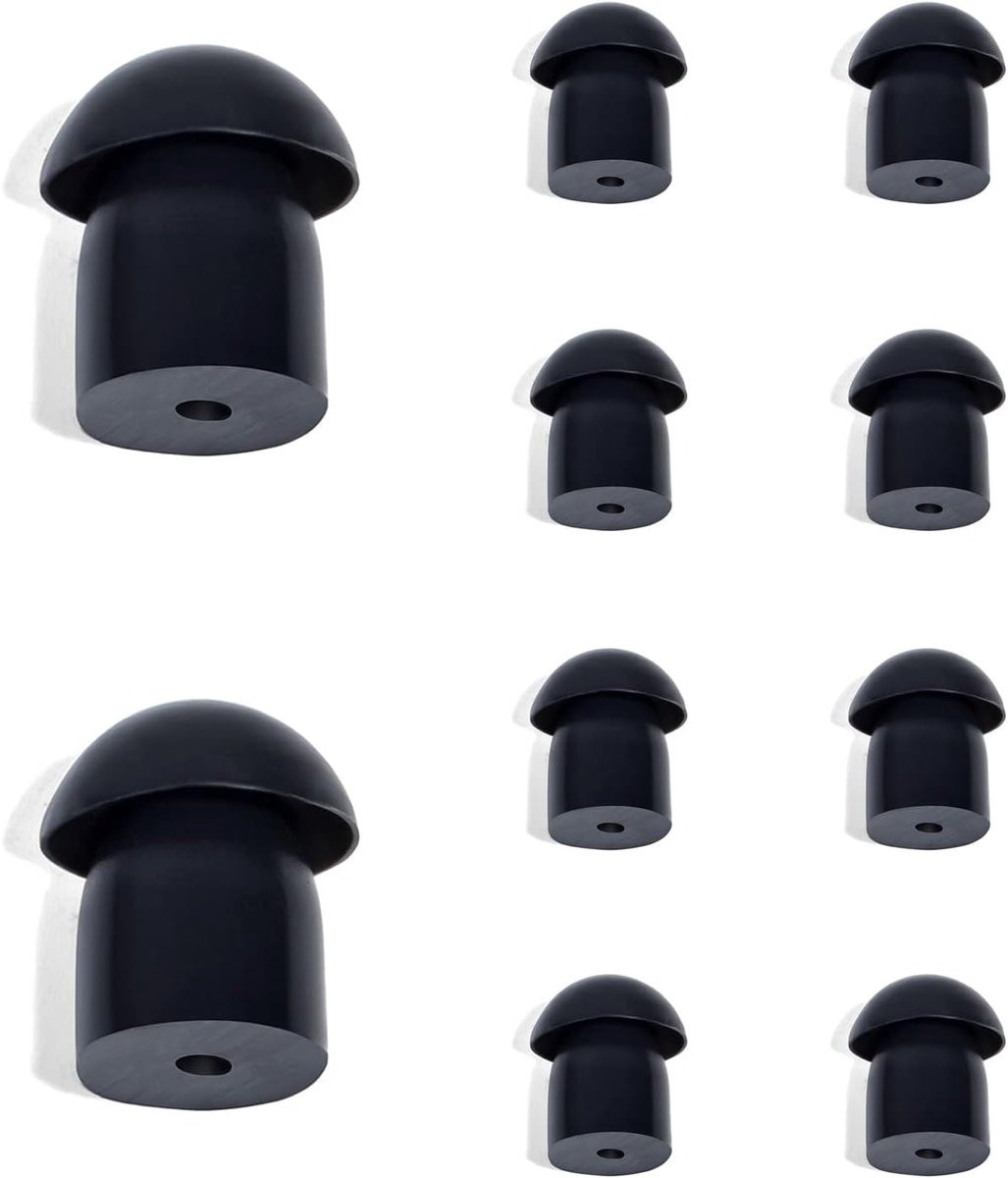 HYSHIKRA Zachte rubberen paddestoel oordopjes voor Motorola Baofeng Kenwood Yaesu Walkie Talkie, zwart (10 stuks)