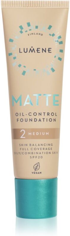 Lumene Matte Oil-Control mattierendes Make-up SPF 20 Farbton 2 Soft Honey / Medium 30 ml