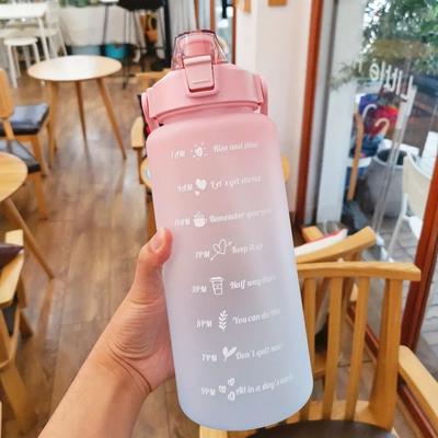 Inspired Living 2 Liter Motivational Leakproof Water Bottle With Time Markers pink
