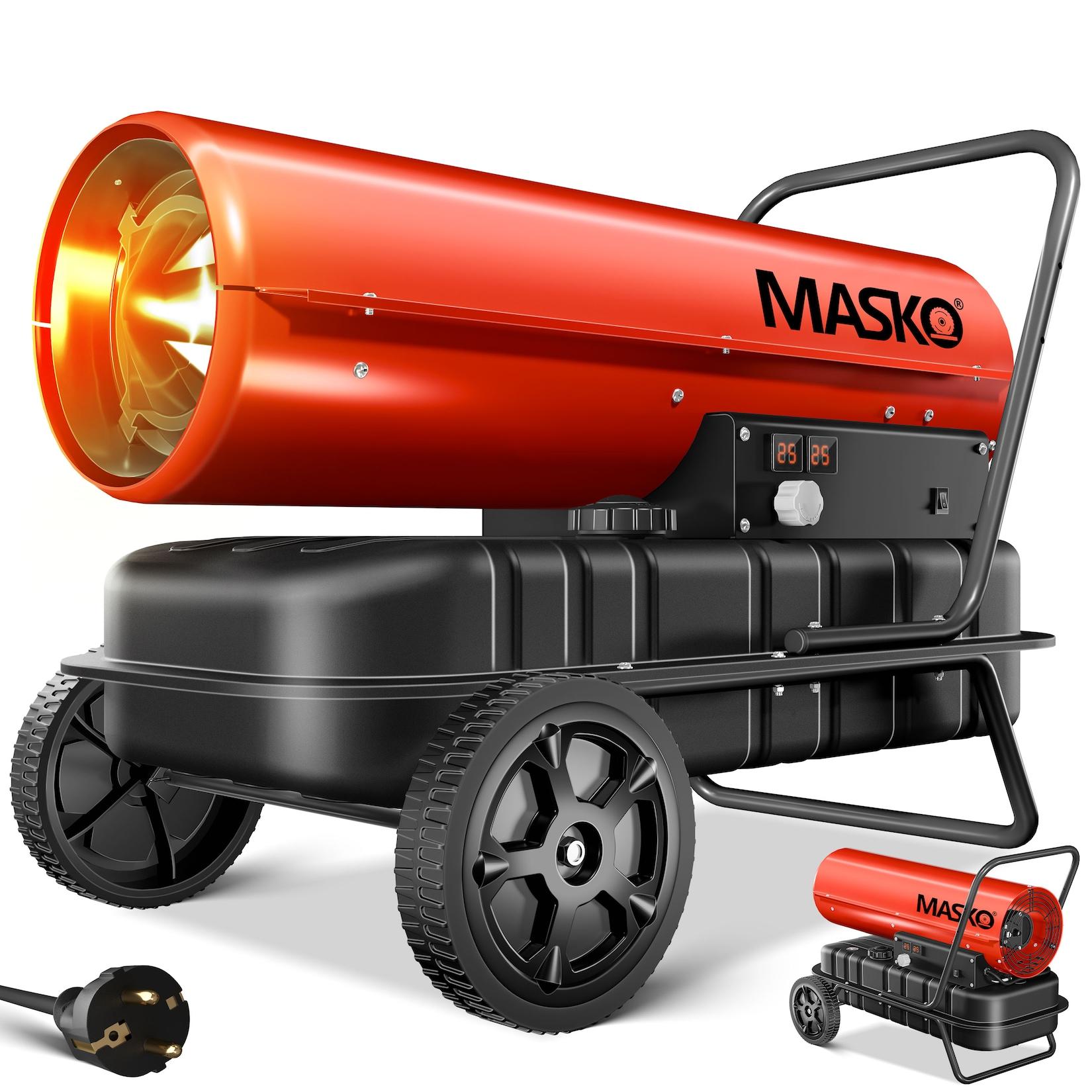 MASKO® Heizkanone 30kW Diesel Bautrockner Bauheizer Heißluftgenerator Heizgebläse 34L Tank mit Thermostat Ölheizer Luftstrom 750m³/h/Stunde Ölbeheizung Heizlüfter Heizstrahler