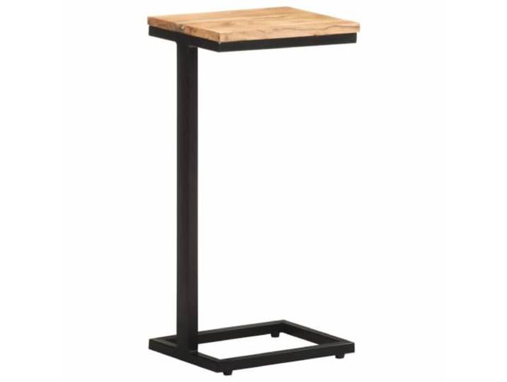 POUFGDR Beistelltische, 2 Stück, 31,5 x 24,5 x 64,5 cm, Akazienholz, robust Massives Akazienholz, pulverbeschichtete Eisenbeine, Holzmaserung, auffälliges Design, 2 Stück