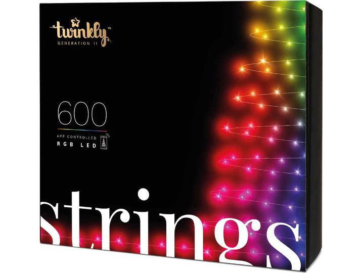 Guirlande lumineuse intelligente TWINKLY Strings 600 (TWS600STP-BEU) pour sapin de Noël\, 600 LED RGB\, 48 m