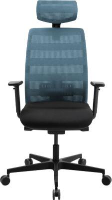 Schäfer Shop Select SSI PROLINE NEW WORK Bürodrehstuhl Netz Petrol, mit Kopfstütze, Gestell Schwarz