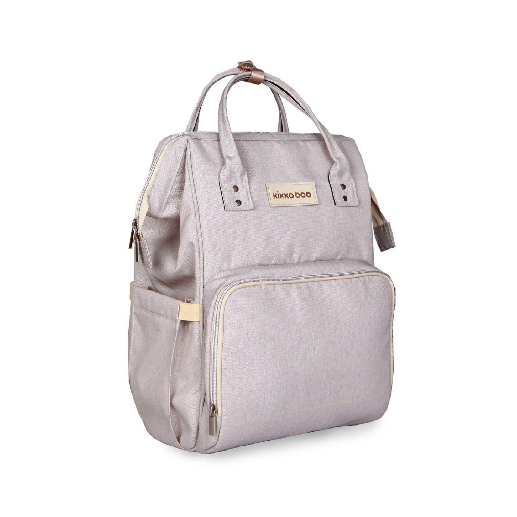 Kikkaboo Wickeltasche Siena, Rucksack, Wickelunterlage, Grifflänge einstellbar hellgrau