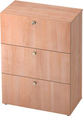 Hängeregistraturschrank TOPAS LINE, 3 Ordnerhöhen, mit Vollauszug, Nußbaum-Dekor/Nußbaum-Dekor