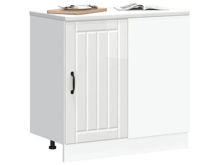 MGH - TOP Meuble bas pour cuisine - Placard cuisine - Lucca blanc brillant bois ingénierie LLV1156