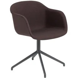 Muuto Fiber Armchair, swivel base with return, remix 373 / schwarz
