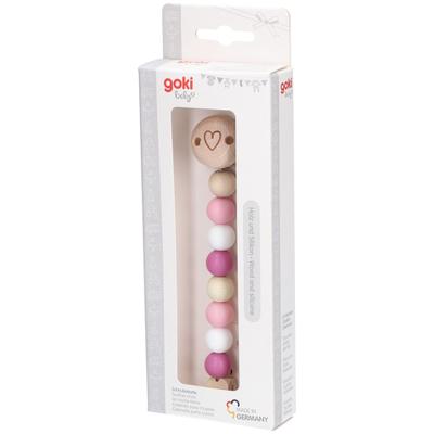 Goki Fopspeenketting Silicoon Fuchsia 1 St Schnullerkette