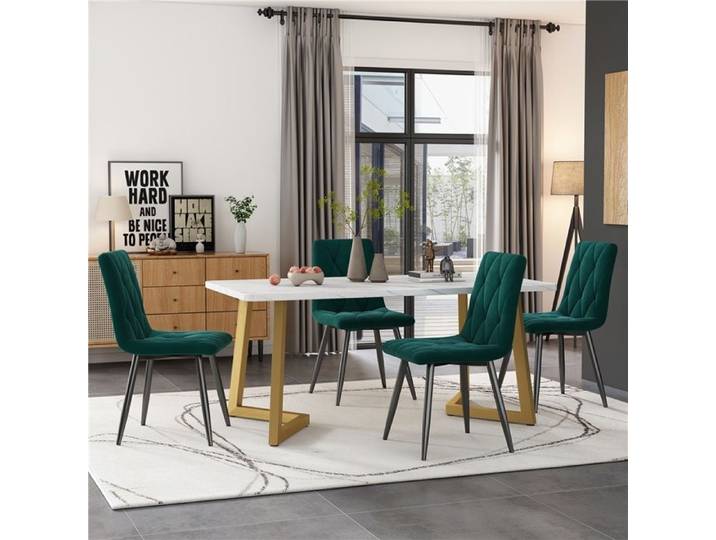 Set table rectangulaire 117x68 cm et 4 chaises