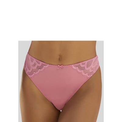 Tanga LASCANA "Evita", Damen, Gr. 40/42, pink, Obermaterial: 90% Polyamid, 10% Elasthan, Unterhosen Tanga, mit Cutout hinten