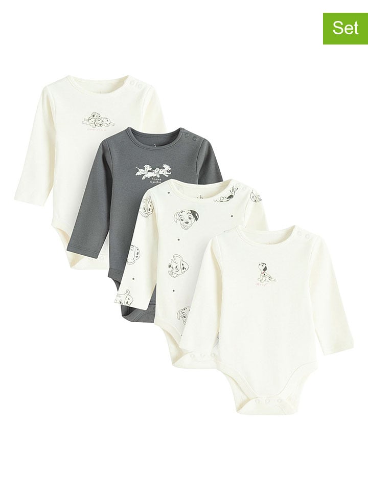COOL CLUB 3er-Set: Bodys in Creme/ Grau - 80