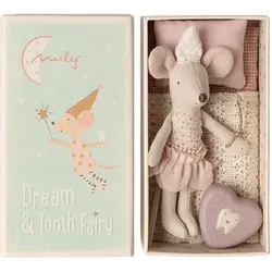 Maileg Zahnfee Maus Schwester in Schachtel - Stoffmaus, Geschenkverpackung, liebevolle Details
