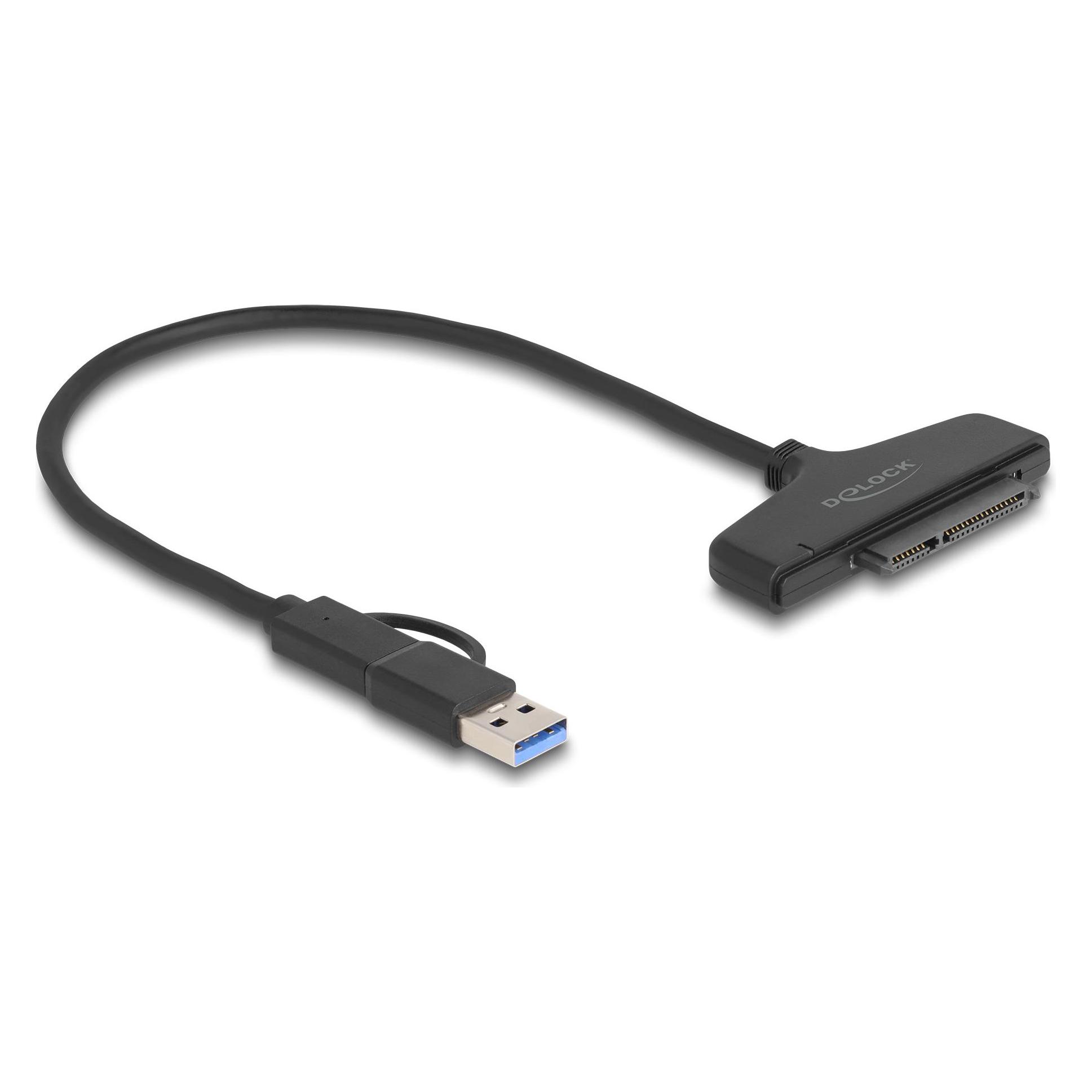 Delock USB zu SATA 6 Gb/s Konverter mit USB Type-C oder USB Typ-A Anschluss (30 cm, SATA III) (61042)