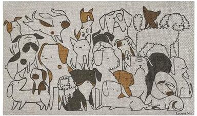 "Stupell Eclectic Dog Breeds Outdoor Door Mat, design by Lucinda Wei, 18""x30"""