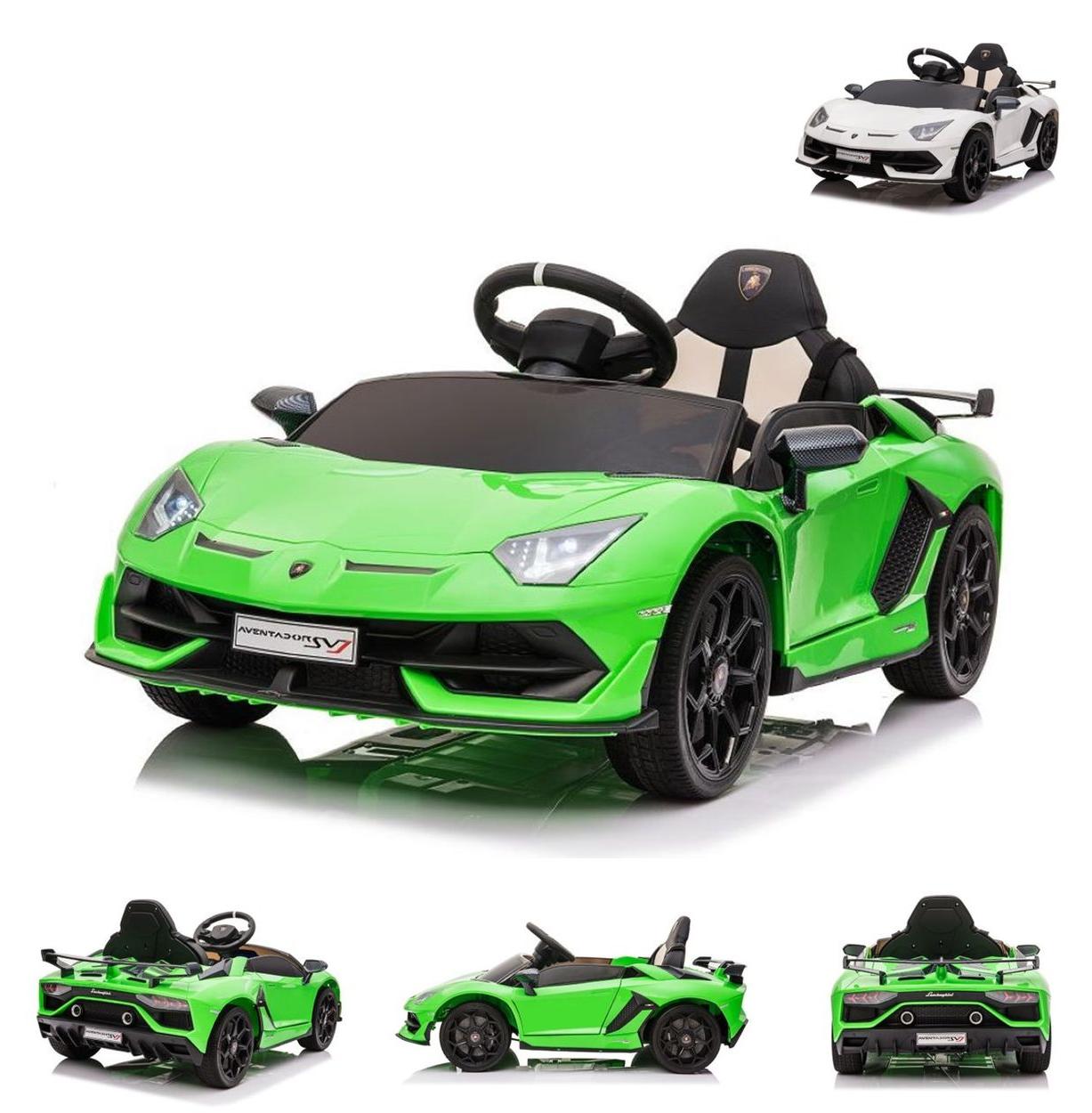ES-Toys Kinder Elektroauto Lamborghini Aventador SVJ EVA-Reifen Sicherheitsgurt