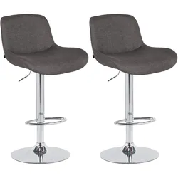 CLP 2er Set Barhocker Solon Chrom Stoff   Farbe: dunkelgrau, Material: Stoff