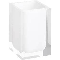 Brillantbad BISTA Glashalter Polyresin Weiß 72x110x72 mm für Bad & Küche >> Freistehend anwendbar