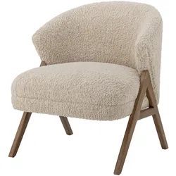 Bloomingville Camino plüschiger Loungesessel, L68xH80xB70 cm, creme