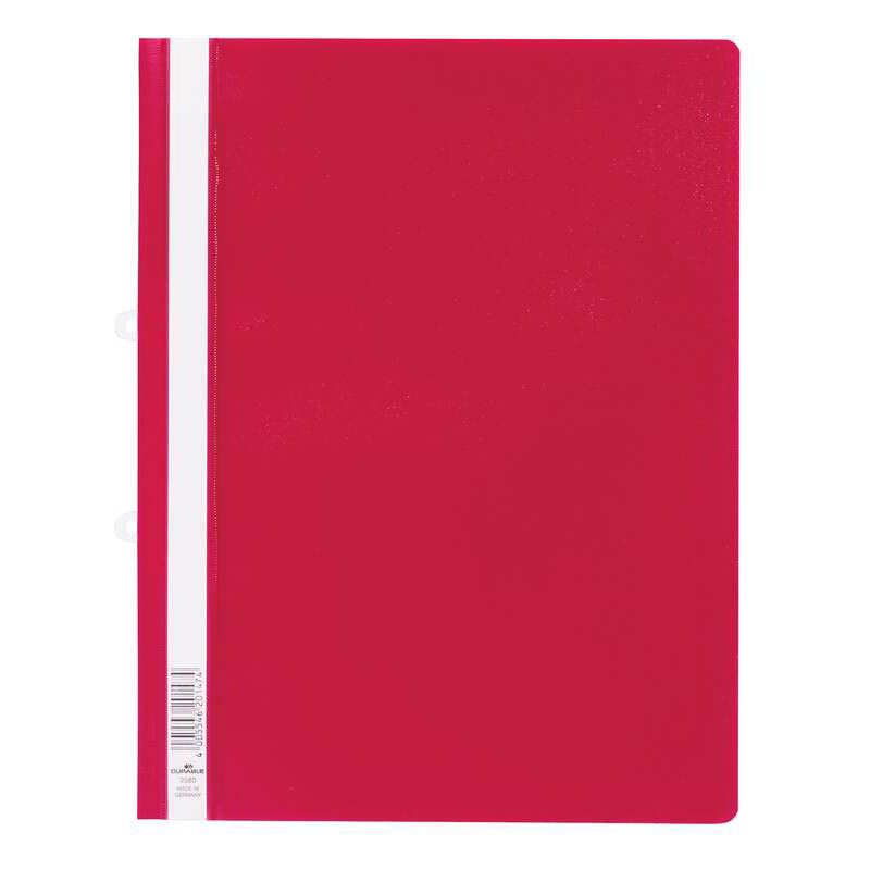 DURABLE 25 Schnellhefter Kunststoff rot DIN A4 überbreit (258003)