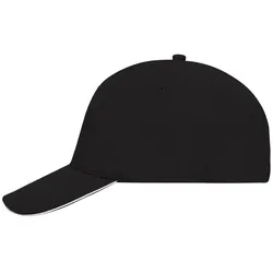 Basecap "MB035" 5-Panel-Sandwich - black/white