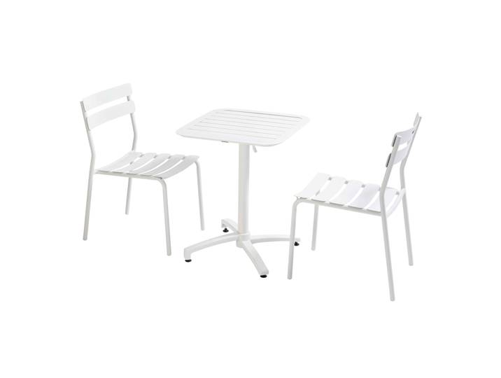 Oviala - Table de jardin bistrot carré inclinable en aluminium 60x60 cm et 2 chaises