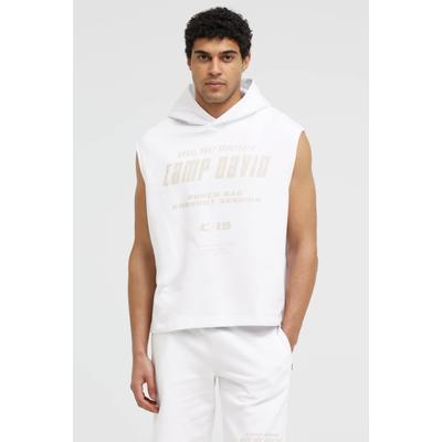 Kapuzensweatshirt CAMP DAVID, Herren, Gr. L, weiß, Web, Material: 100% Baumwolle, bedruckt, regular fit normal, Rundhals, eingesetzt gerader Abschluss, Sweatshirts, aus Baumwolle
