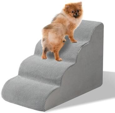 Multicon Wholesale Hub Premium Grey Memory Foam Pet Stairs For Dogs & Cats Non Slip Ladder For Beds & Couches Premium Grey Memory Foam Pet Stairs For Dogs & Cats Non Slip Ladder For Beds & Couches