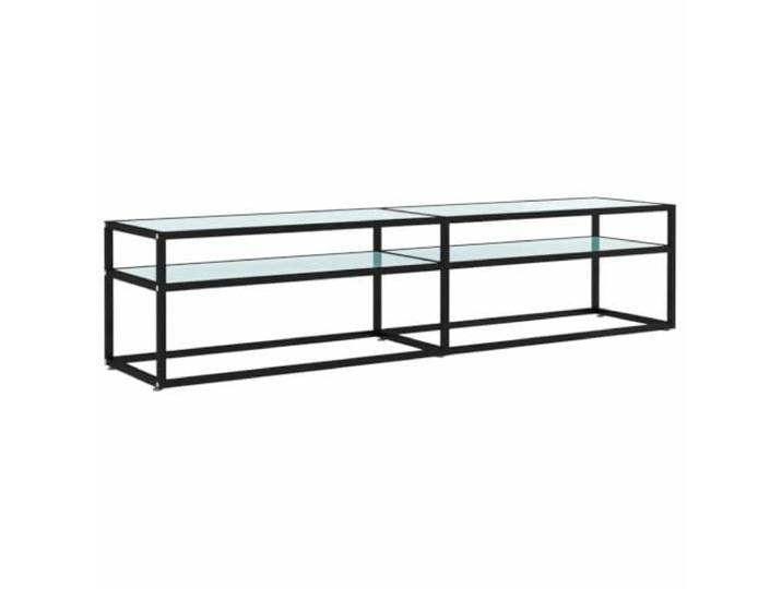 Roanoer TV-Lowboard Marmor-Optik 180x40cm Hartglas Glas-Fernsehtisch Eleganter Fernsehtisch für Wohnzimmer & Schlafzimmer mit Ablagefläche für Receiver & Unterhaltungsmedien.