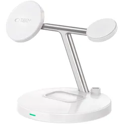 Tech-Protect 3in1 Wireless Charger – MagSafe Ladegerät kabelloses Ladegerät magnetische Funktion USB C Anschluss
