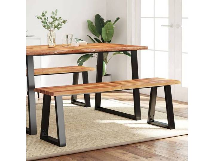 Banc d'entrée(rectangulaire）- Maximum 110 kg par siège - Banc banquette avec bord vivant 140 cm bois d'acacia massif ijz58y