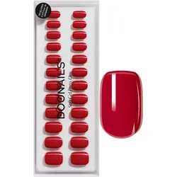 DOONAILS Soft Gel Press Ons Rose Red Short Square - rot